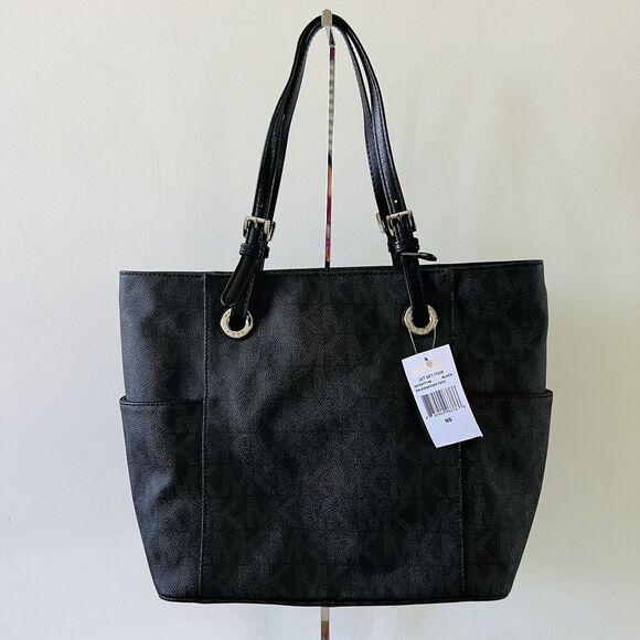 MICHAEL KORS Jet Set Item Black East West Signature Tote Bag - Picture 3 of 8